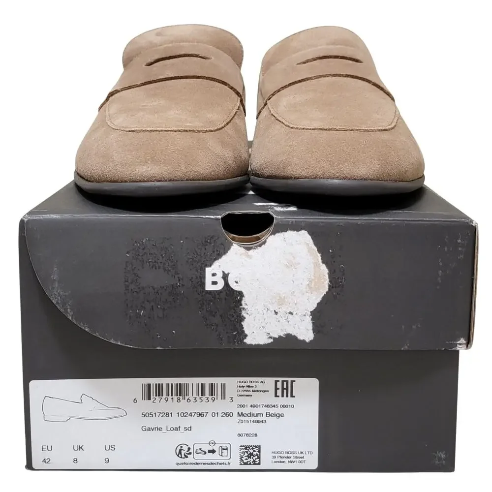 BOSS by Hugo Boss Men Gavrie Slip On Penny Loafer Size US 9 EU 42 Medium Beige